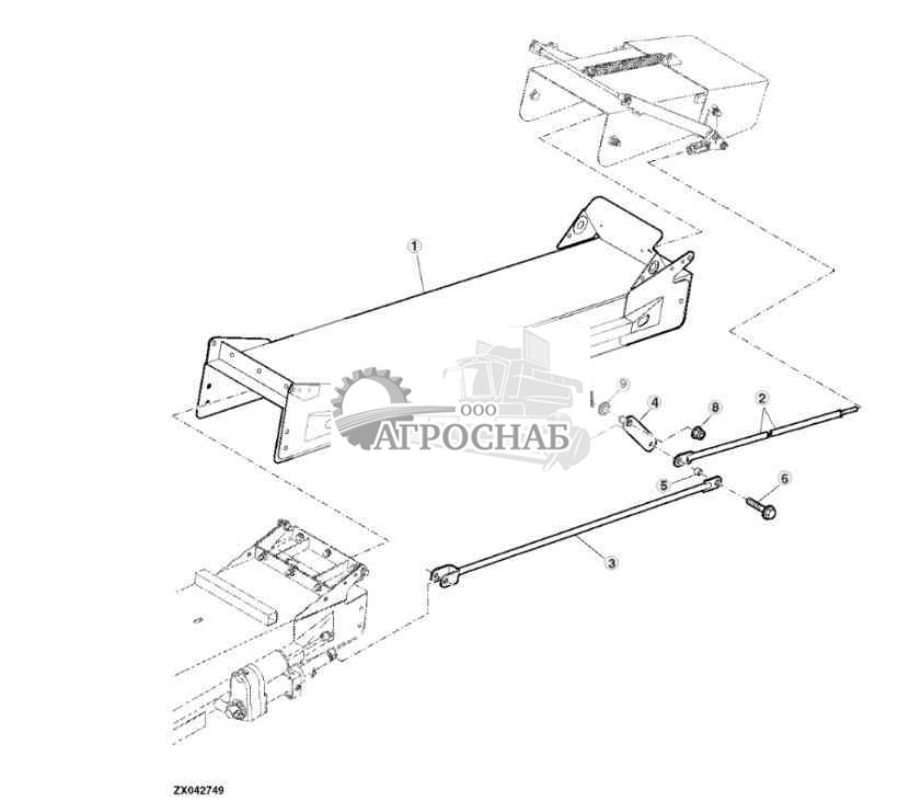 Spout Extension, High ARC, W RHU W 10 Rows 